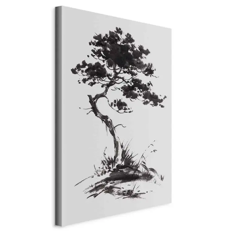 Pin japonais - motif oriental peint à l'encre noire