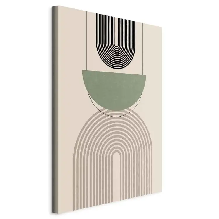 Abstraction - formes géométriques - noir, vert et brun