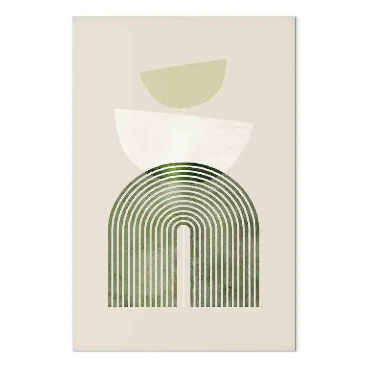 Abstraction - formes arrondies en couleurs claires sur fond beige