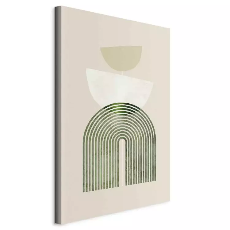 Abstraction - formes arrondies en couleurs claires sur fond beige