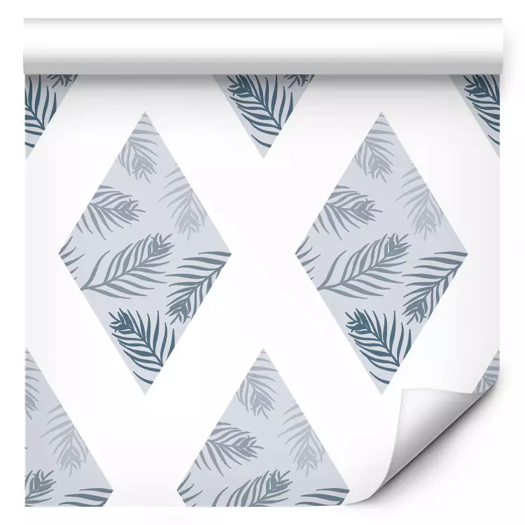 Motif - feuilles de palmier sur losanges bleus