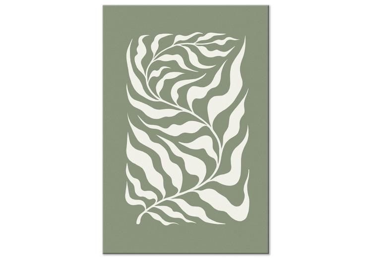 Botanical Pattern - Plant on a Sage Base Inspired by Matisse