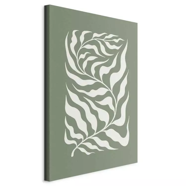 Motif botanique - plante sur fond de sauge inspirée par Matisse