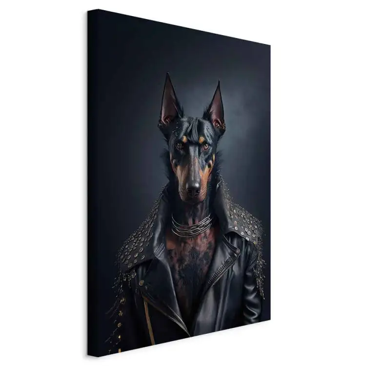 AI Doberman dog - portrait d'animal fantastique dans un style rock