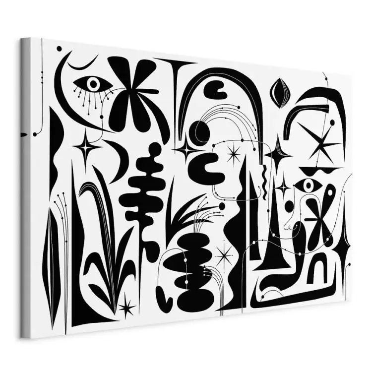 Abstraction - composition de formes géométriques noires sur fond blanc