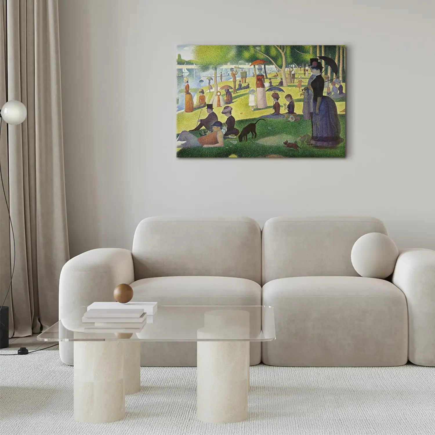 Tenture Murale Surat - Dimanche Après-midi Sur La Grande Jatte, 71x48 Cm, Coton Belge