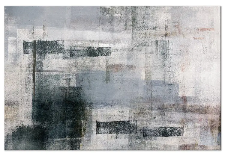 Réveil du printemps - abstraction en formes géométriques peintes en tons gris