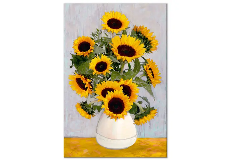 Peintures Sur Toile - Tournesols En Noir Et Blanc - Peinture De Vincent Van Gogh 30x40 Cm Decoration Murale