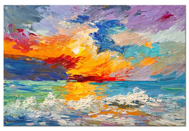 Tableau sur toile grand format Paysage marin - impression colorée avec ...