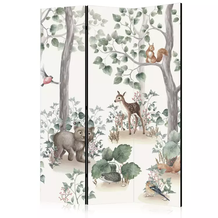 Histoire de la forêt - paysage aquarelle avec animaux pour enfants