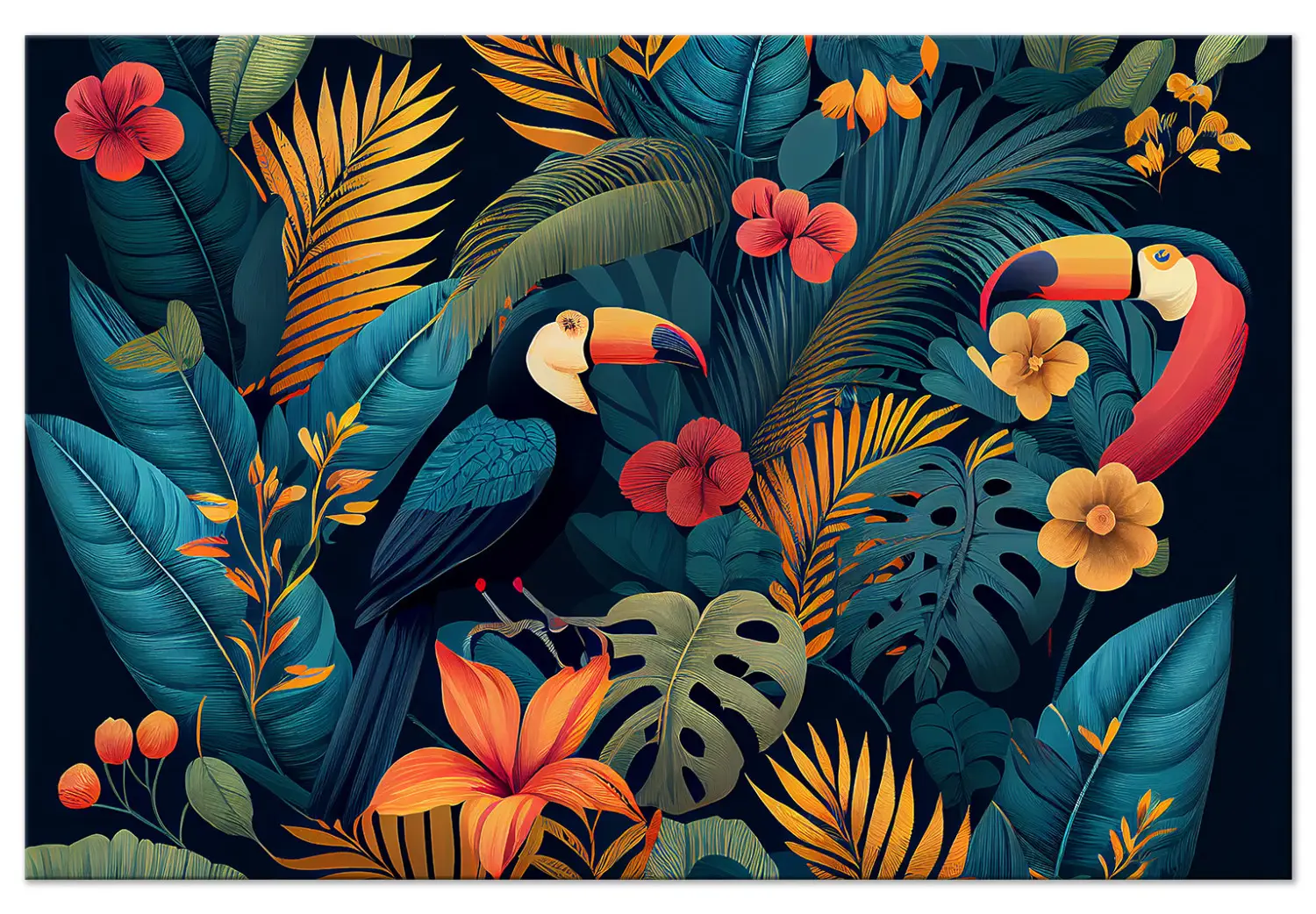 Tableau nature | Toucans dans la jungle tropicale pour déco murale