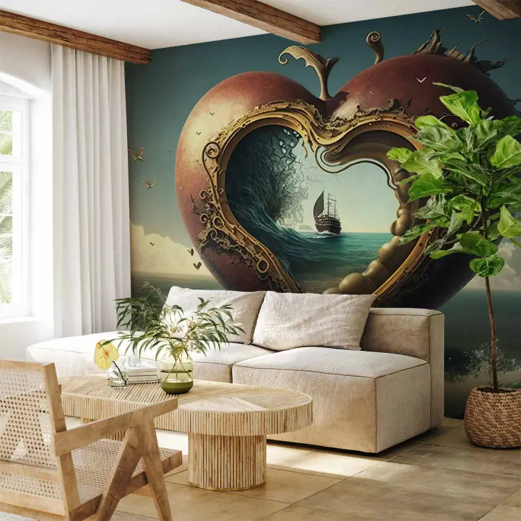 Navire au cœur - paysage surréaliste inspiré par Dalí