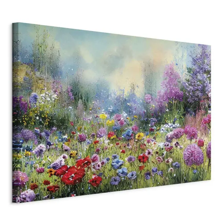 Prairie fleurie - Composition de style Monet générée par l'IA