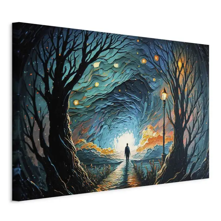 Une promenade parmi les étoiles - une personne marchant vers l'horizon