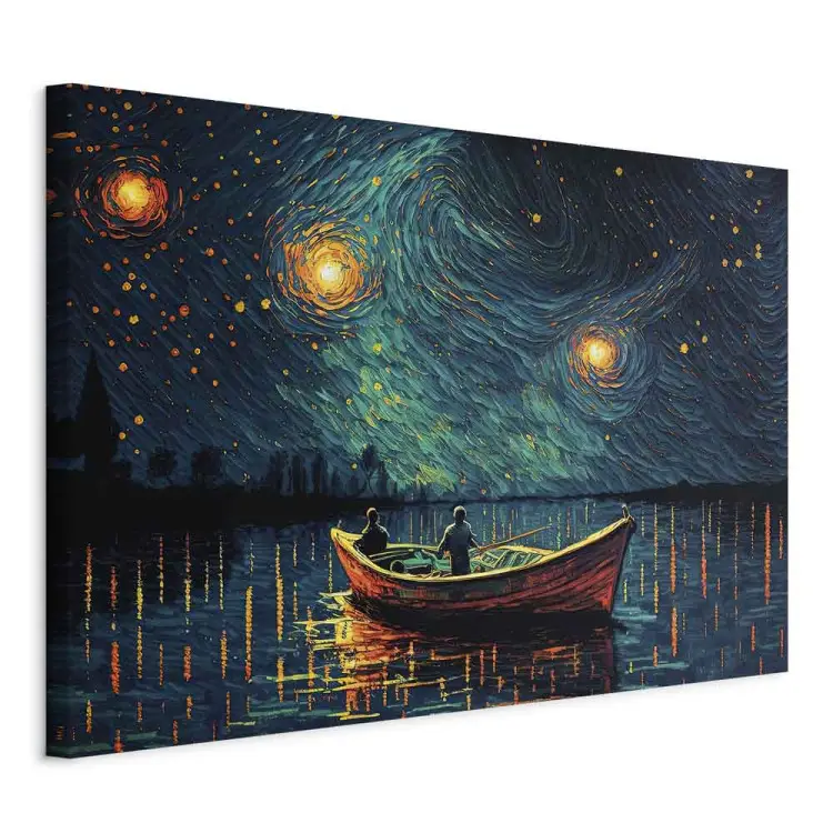 Nuit étoilée - paysage impressionniste avec vue sur la mer et le ciel