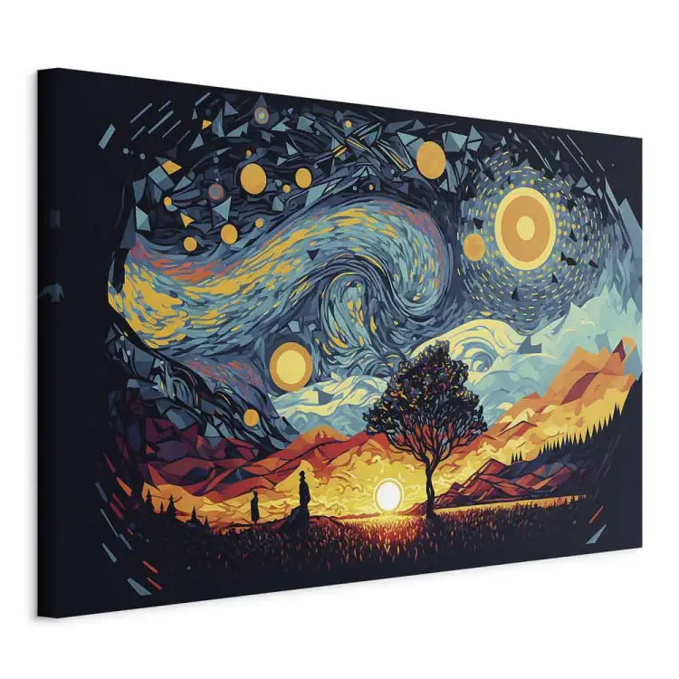 Lever du soleil - un paysage coloré inspiré de l'œuvre de Van Gogh