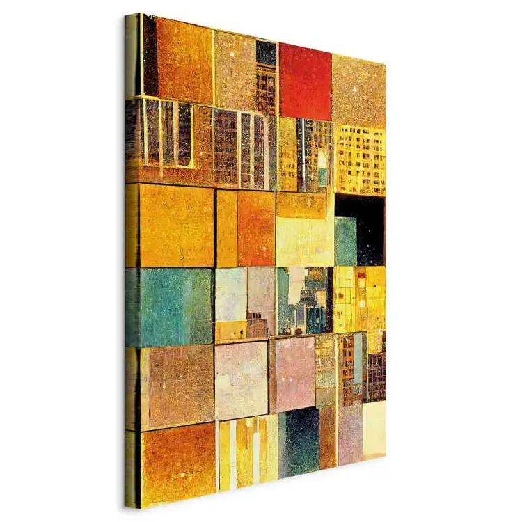 Carrés abstraits - une composition géométrique dans le style de Klimt