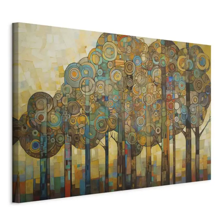 decomonkey - Impression sur Toile Gustav Klimt Abstrait 150x50 1 Pièce - Tableau Décoration Appartement Déco Salon Peinture sur Toile Abstraction marron gustav klimt femmes fleurs gens