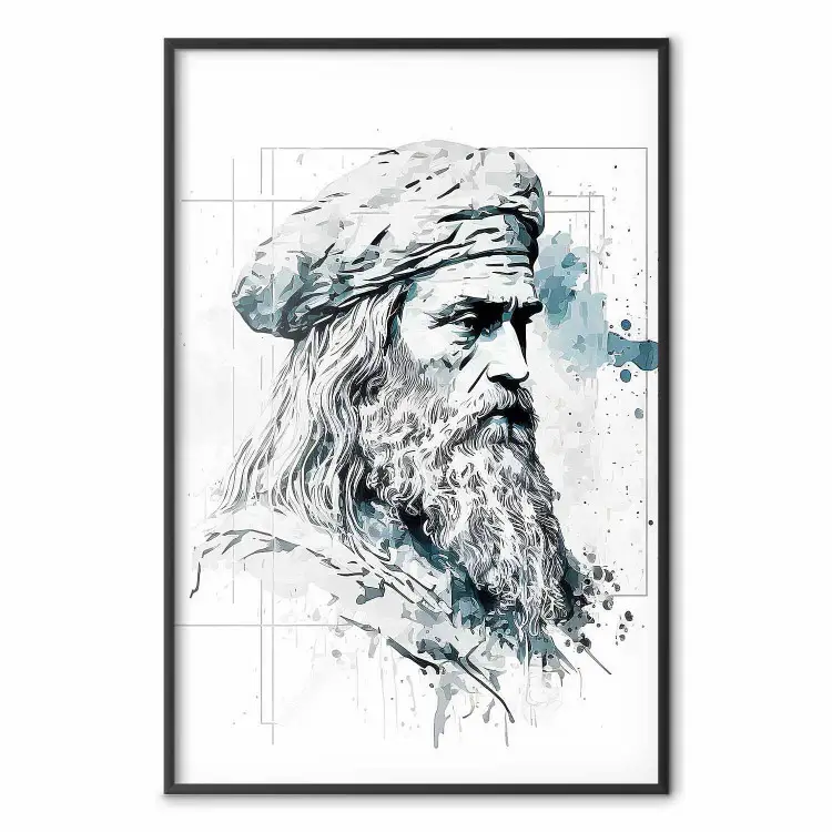 Da Vinci - portrait en noir et blanc par IA