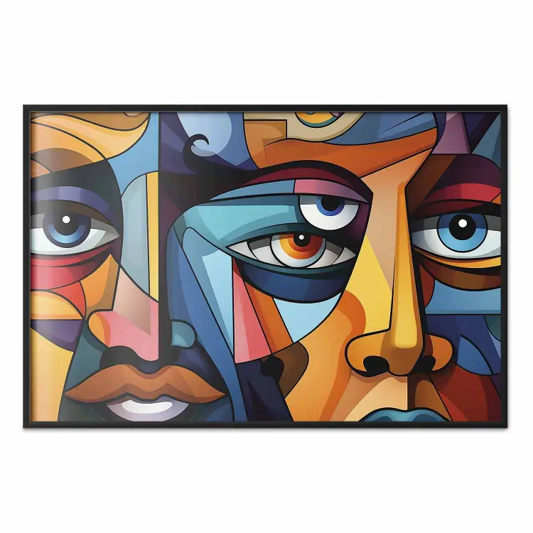 Visages cubistes - composition géométrique à la manière de Picasso