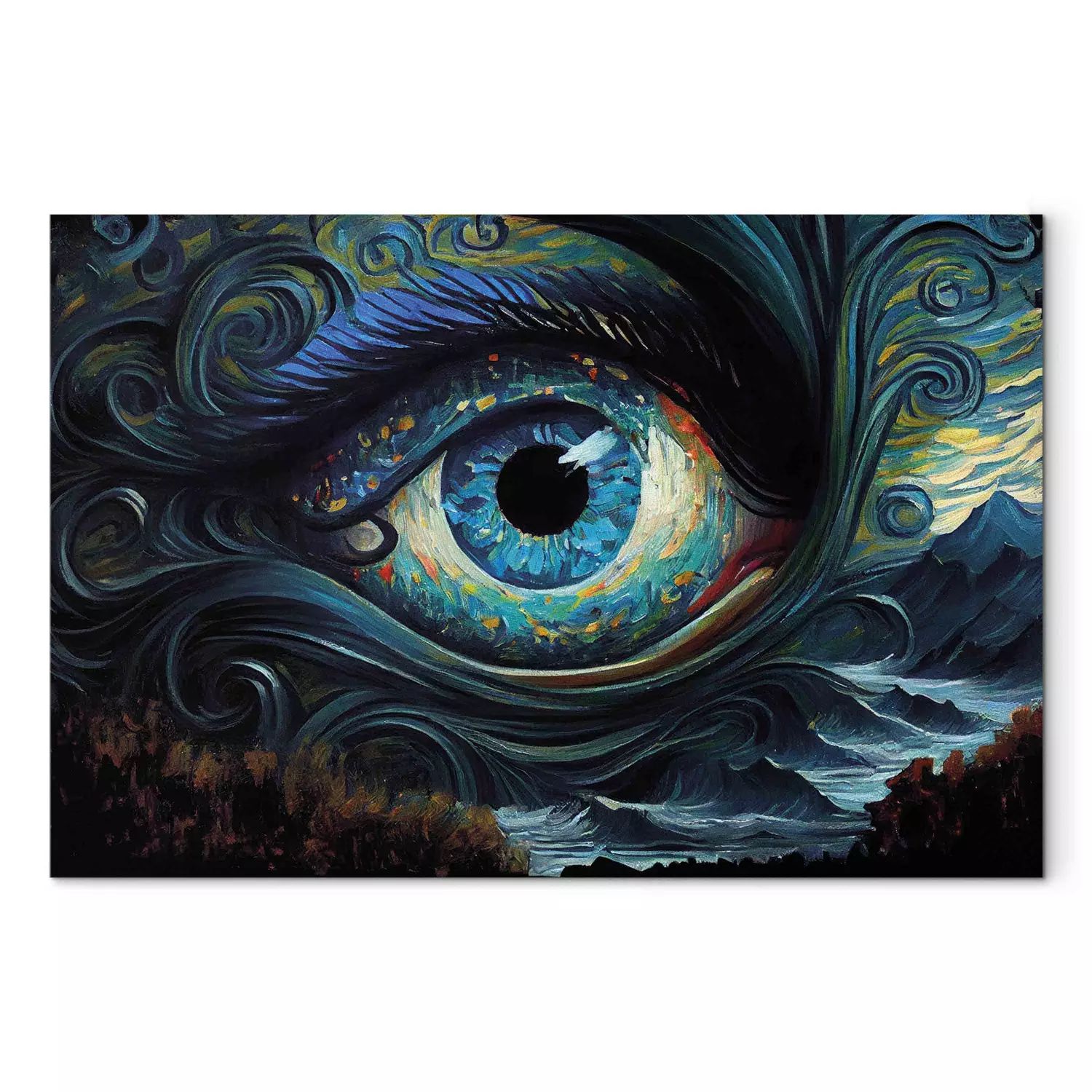 Tableau XXL il bleu composition inspiree de van Gogh II bimago