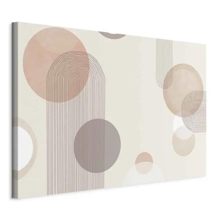 Fontaine - abstraction beige subtile avec des cercles marron