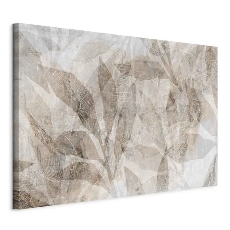 Abstraction d'ombre - formes entrelacées et contour beige des feuilles
