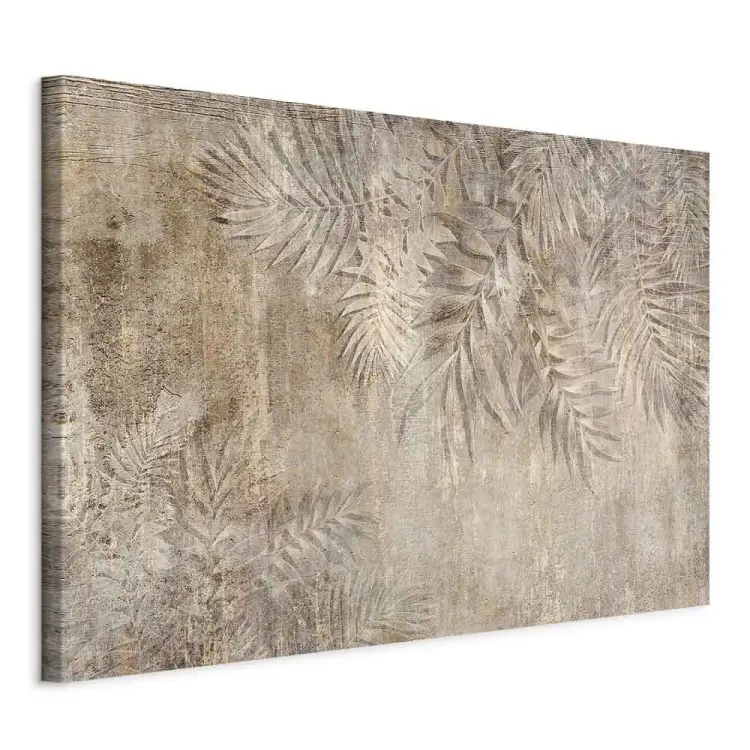 Croquis de feuilles de palmier - composition beige à motif végétal