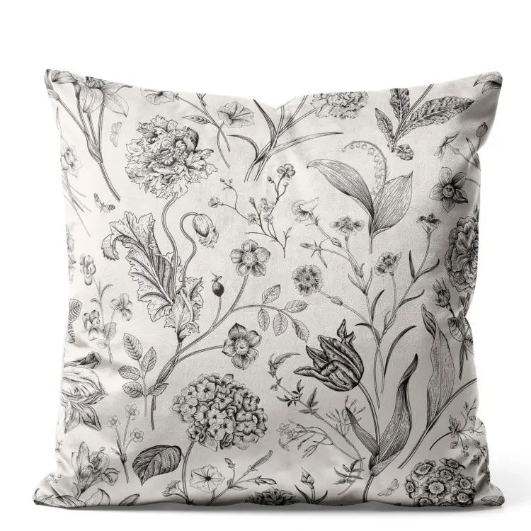 Journal du botaniste - composition noir et blanc avec flore des prés