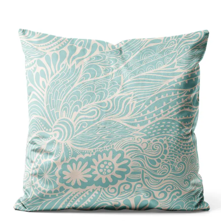 Motif turquoise - composition abstraite avec formes organiques