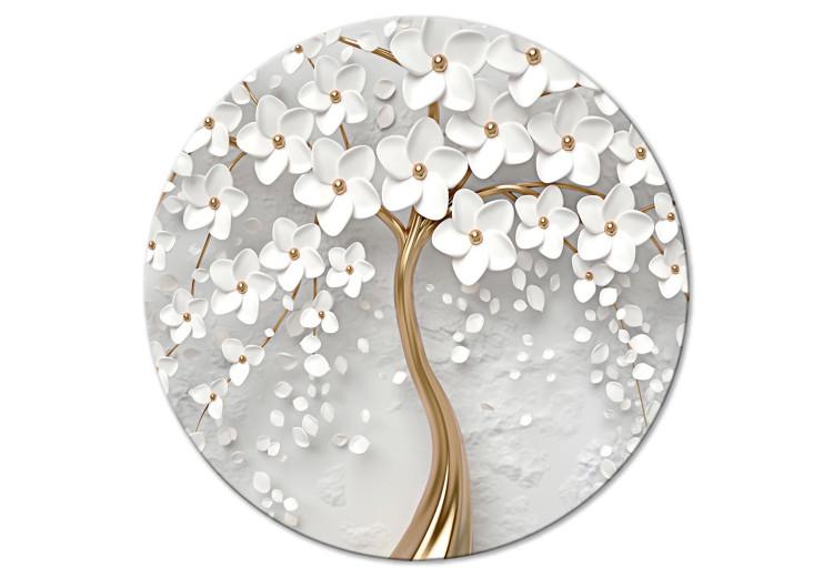 Tableau rond Magic Magnolia - Abstract Tree With White Flowers