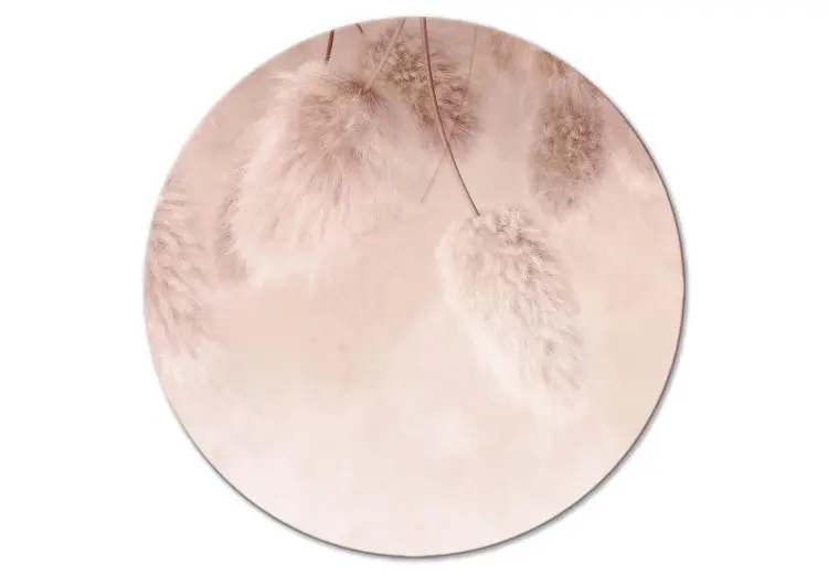 Plantes pastel - fleurs moelleuses dans un style boho sur fond rose