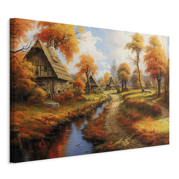Une petite ville médiévale - une campagne polonaise en automne