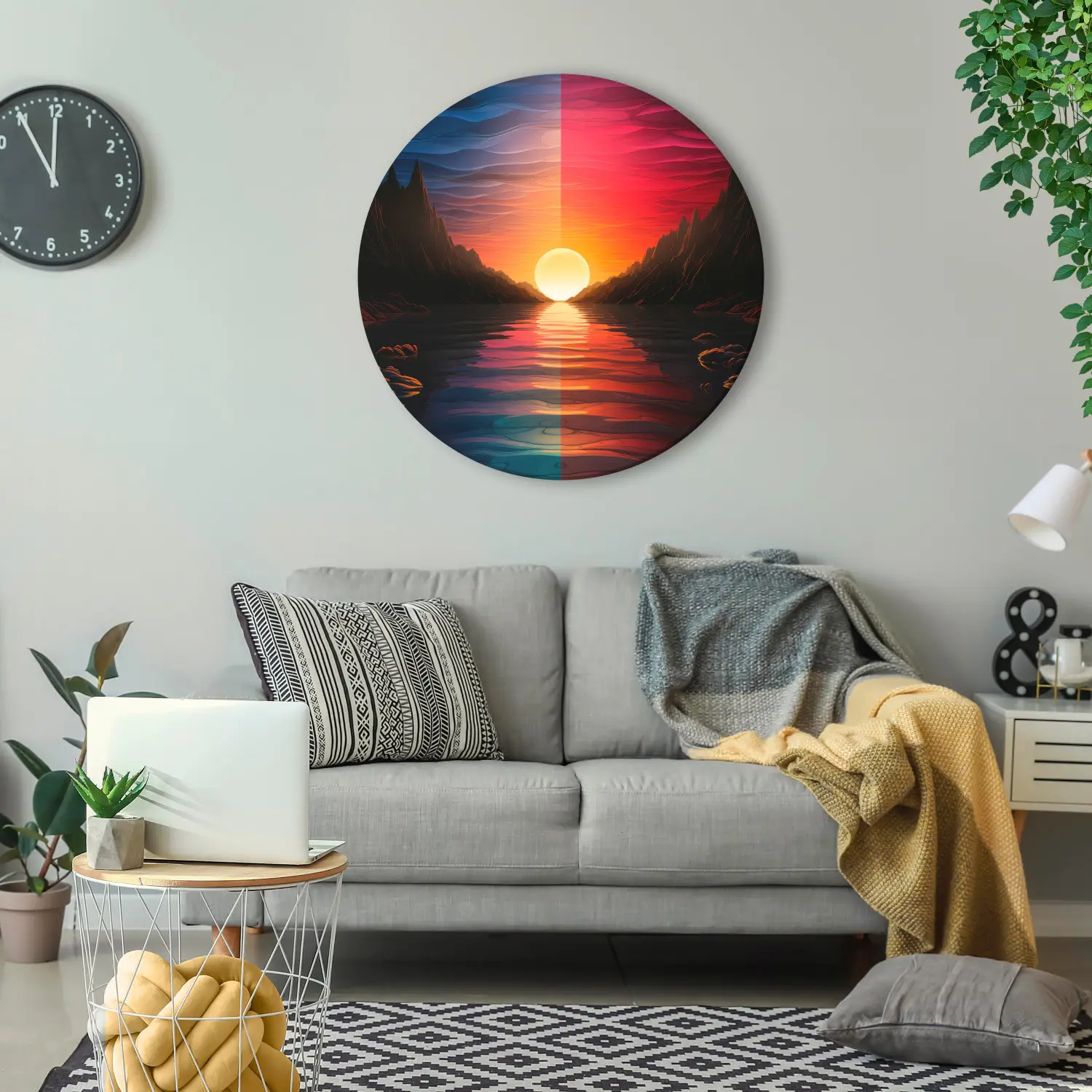 Déco Murale Soleil Et Lotus En Bois - 30 Cm - Art Spirituel à Peindre Soi-même - Cadeau - 12