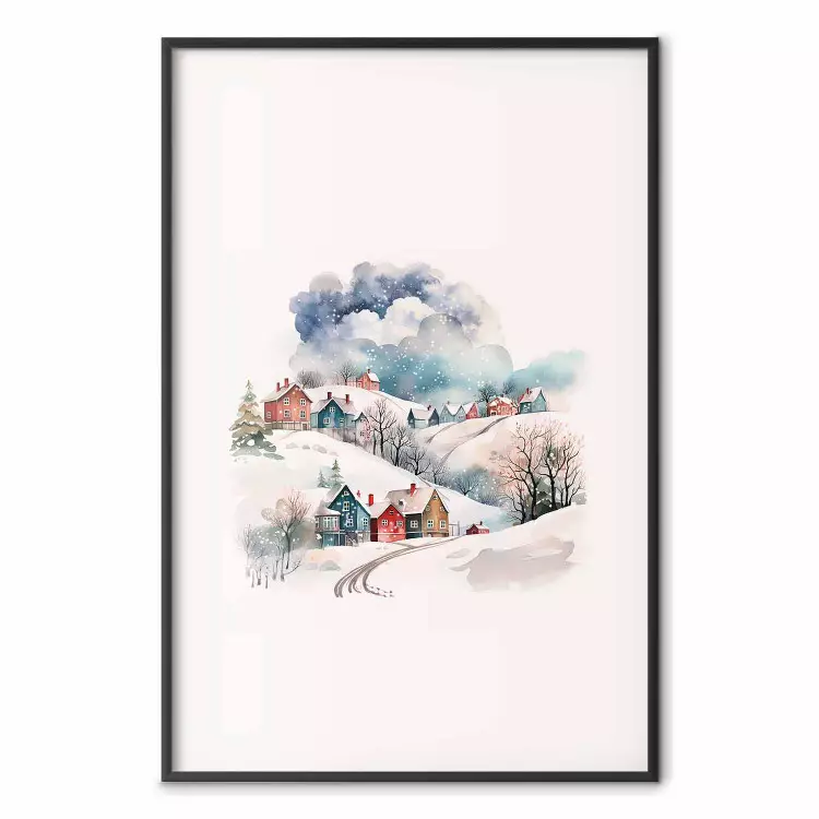 Village de Noël - illustration de paysage hivernal
