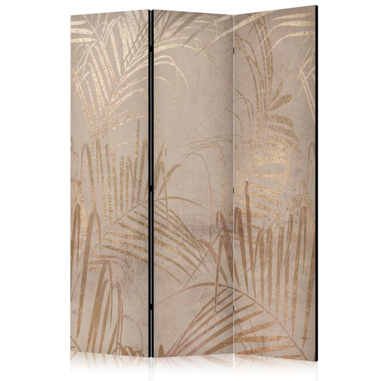 Paravent Coast of Palm Trees - Artistic Beige Composition With Leaves [Room Dividers]
