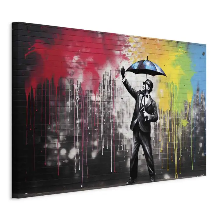 Walarky Banksy Street Art Kit de peinture à l'huile sur toile avec pinceaux et pigments acryliques pour décoration murale sans cadre 40,6 x 50,8 cm
