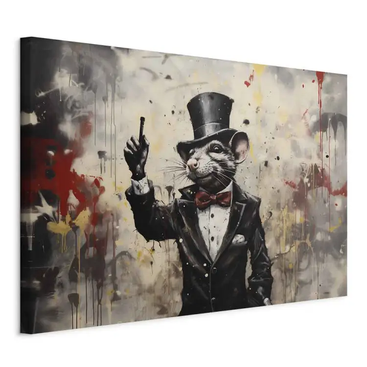 Rat en frac - graffiti inspiré de l'œuvre de Banksy