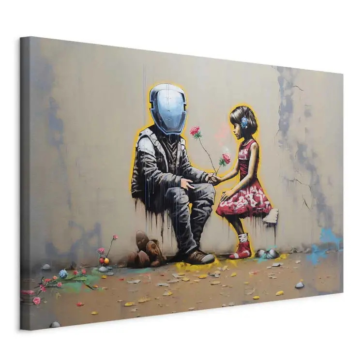 Rencontre avec l'IA - graffitis colorés futuristes