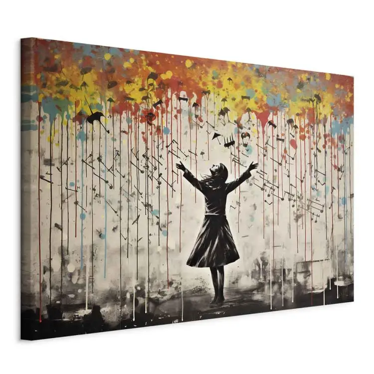 Singin' in the Rain - graffitis colorés inspirés de Banksy