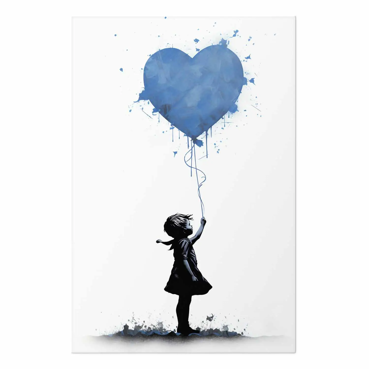 Reproduction D'art Banksy 'Balloon Heart Plaster' - Toile Roulée, Impression Giclée HD - Décoration Murale Urbaine