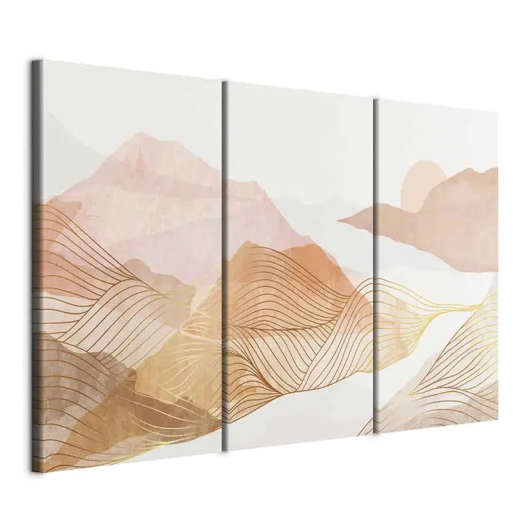 Montagnes abstraites - paysage délicat aux couleurs de miel