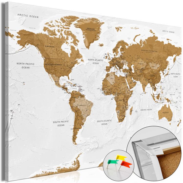 Tableau en liège carte du monde : élégance et Couleur noir et