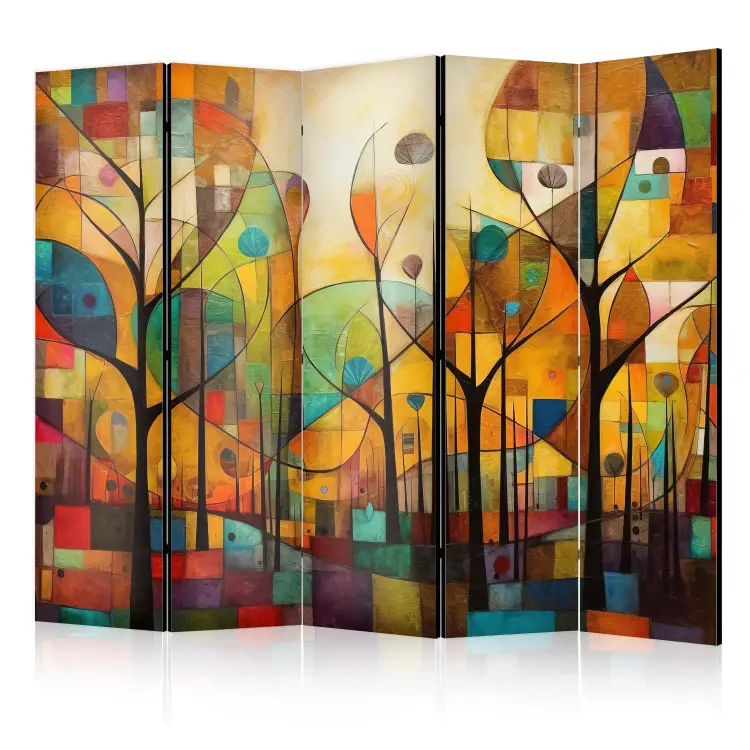 Forêt colorée II - composition géométrique inspirée du style de Klimt