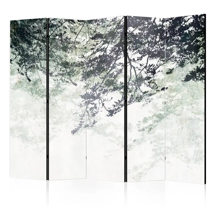 Labyrinthe d'arbres II - branches feuillues sur fond clair