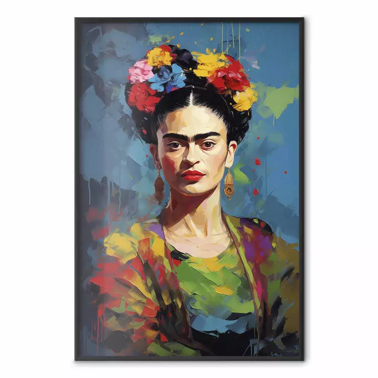 Frida artistique - portrait peint avec des coups de pinceau visibles