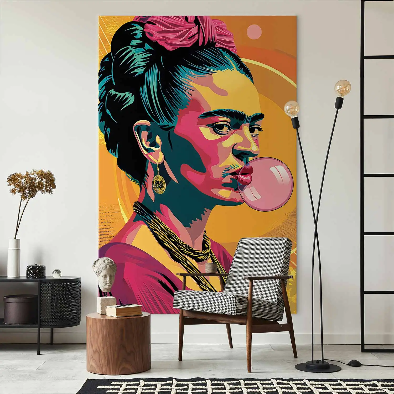 Tableau Toile Frida Kahlo Dark - Impression D'art Sur Châssis, Décoration Murale Moderne