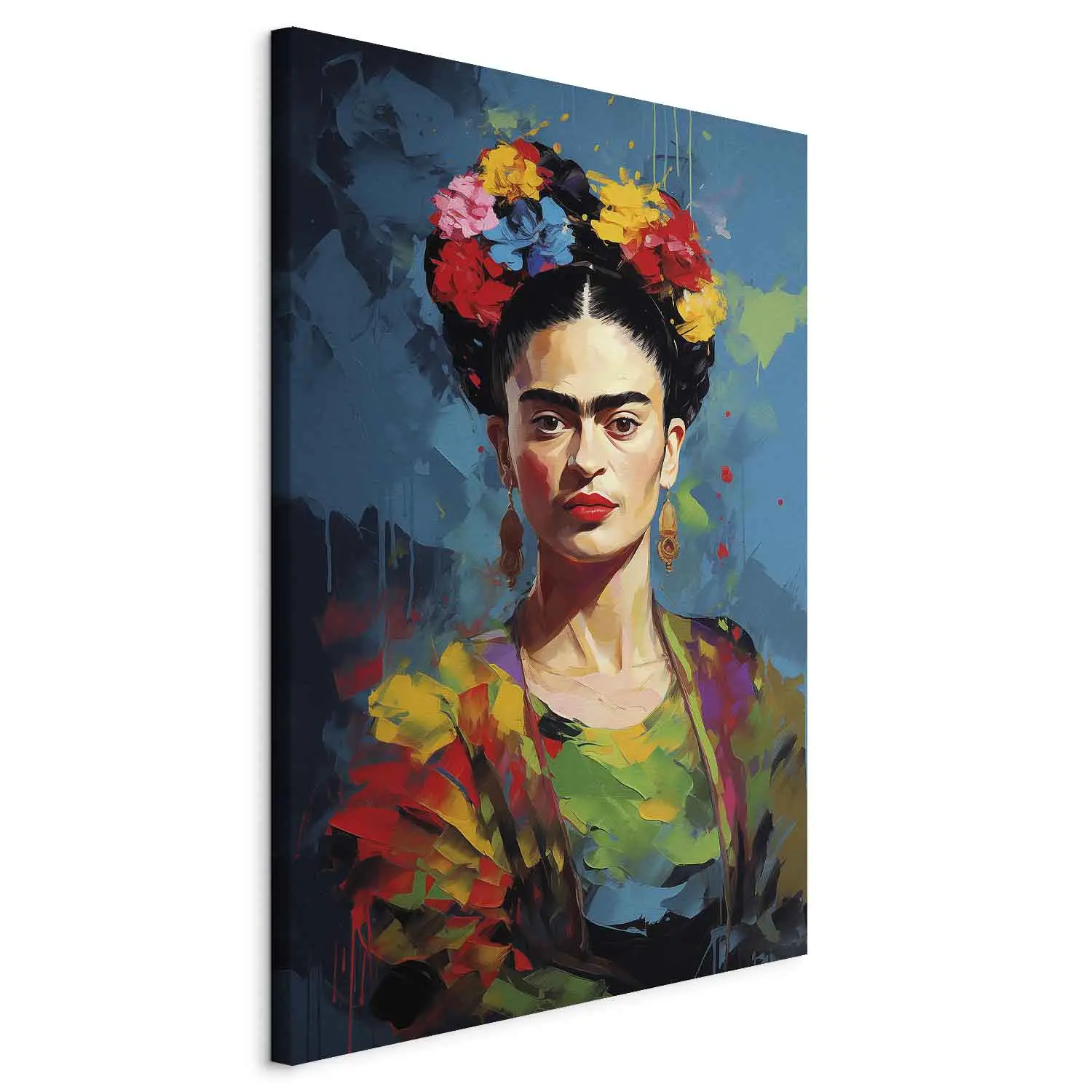 Frida Kahlo Lacht - Impression Sur Toile Avec Châssis 40x60cm - Kunstgestalten24