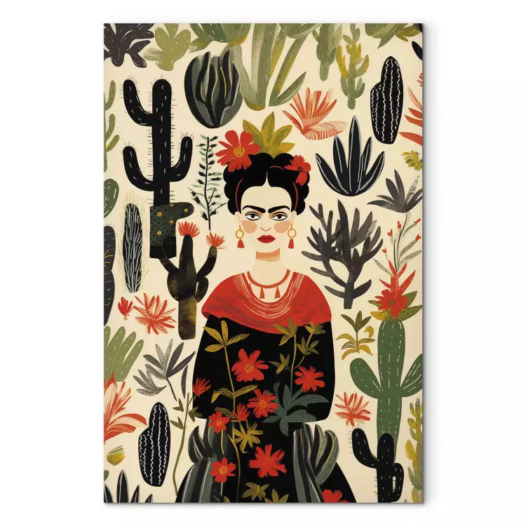 Frida Kahlo - portrait parmi les cactus du désert