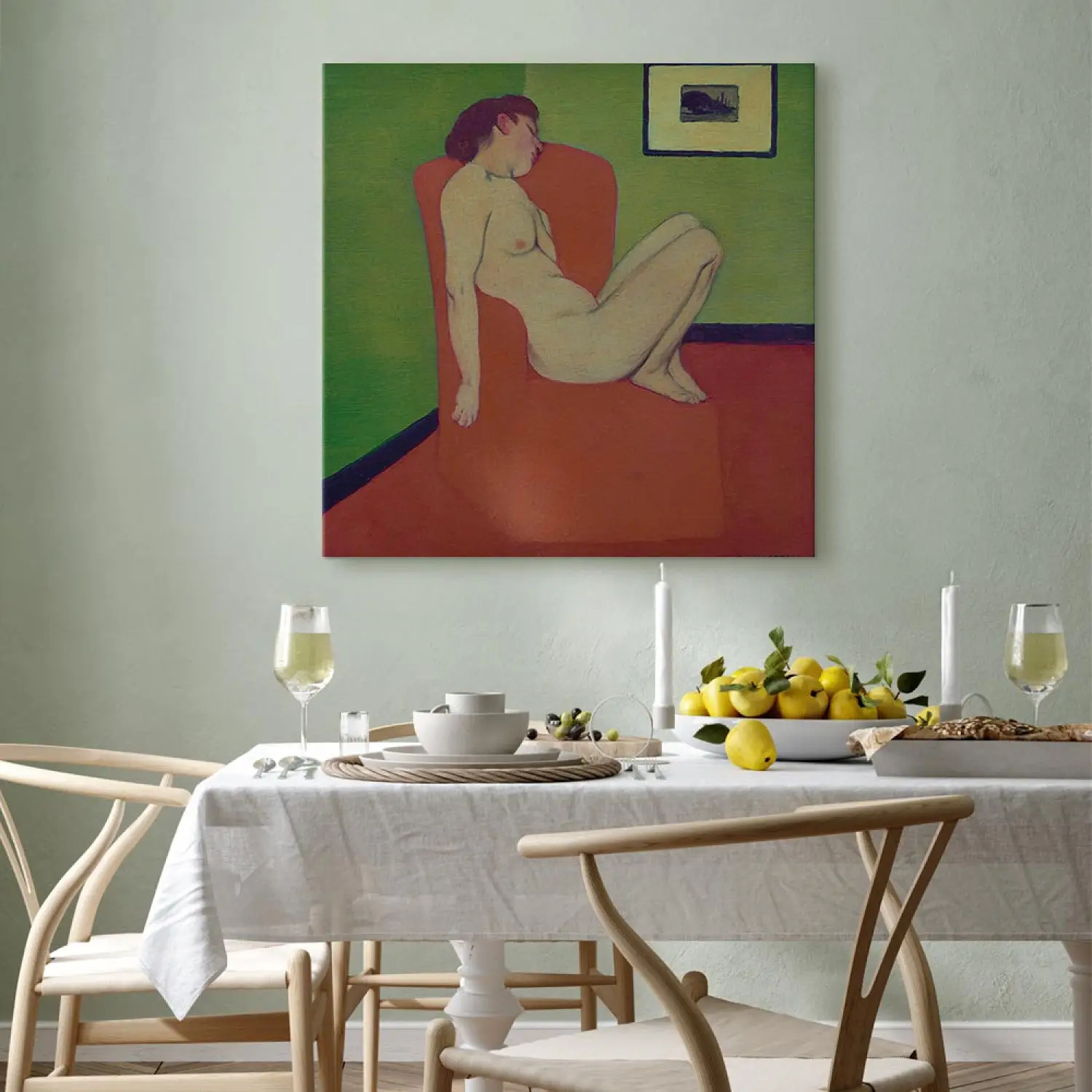 Poster D'art Félix Vallotton - Nu Au Dos Sur Un Canapé Rouge - Reproduction De Qualité